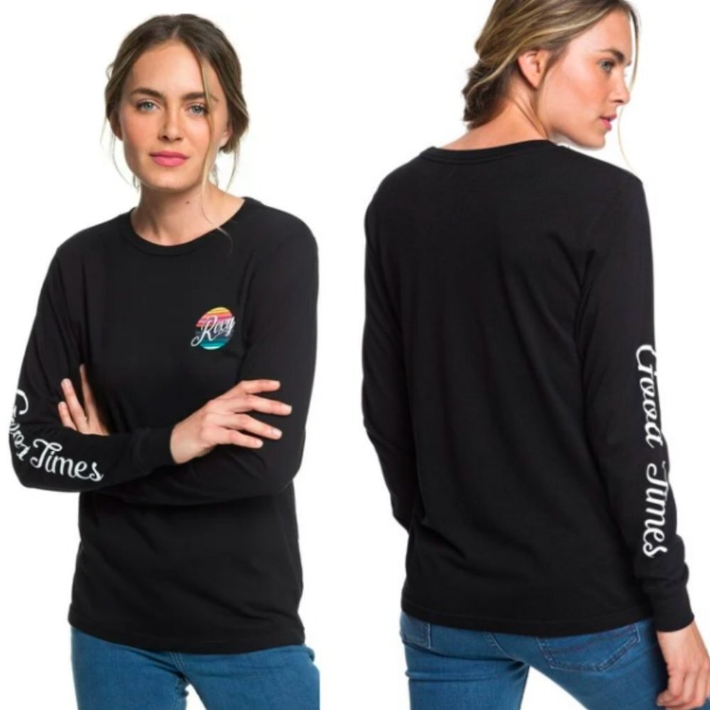 ⭐️ ROXY Black Long Sleeve Graphic Tee California Small
